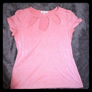 Jennifer Lopez Pink Cutout T